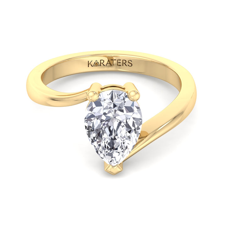 Pear Shaped Cut Lab Grown Diamond Solitaire Engagement Ring