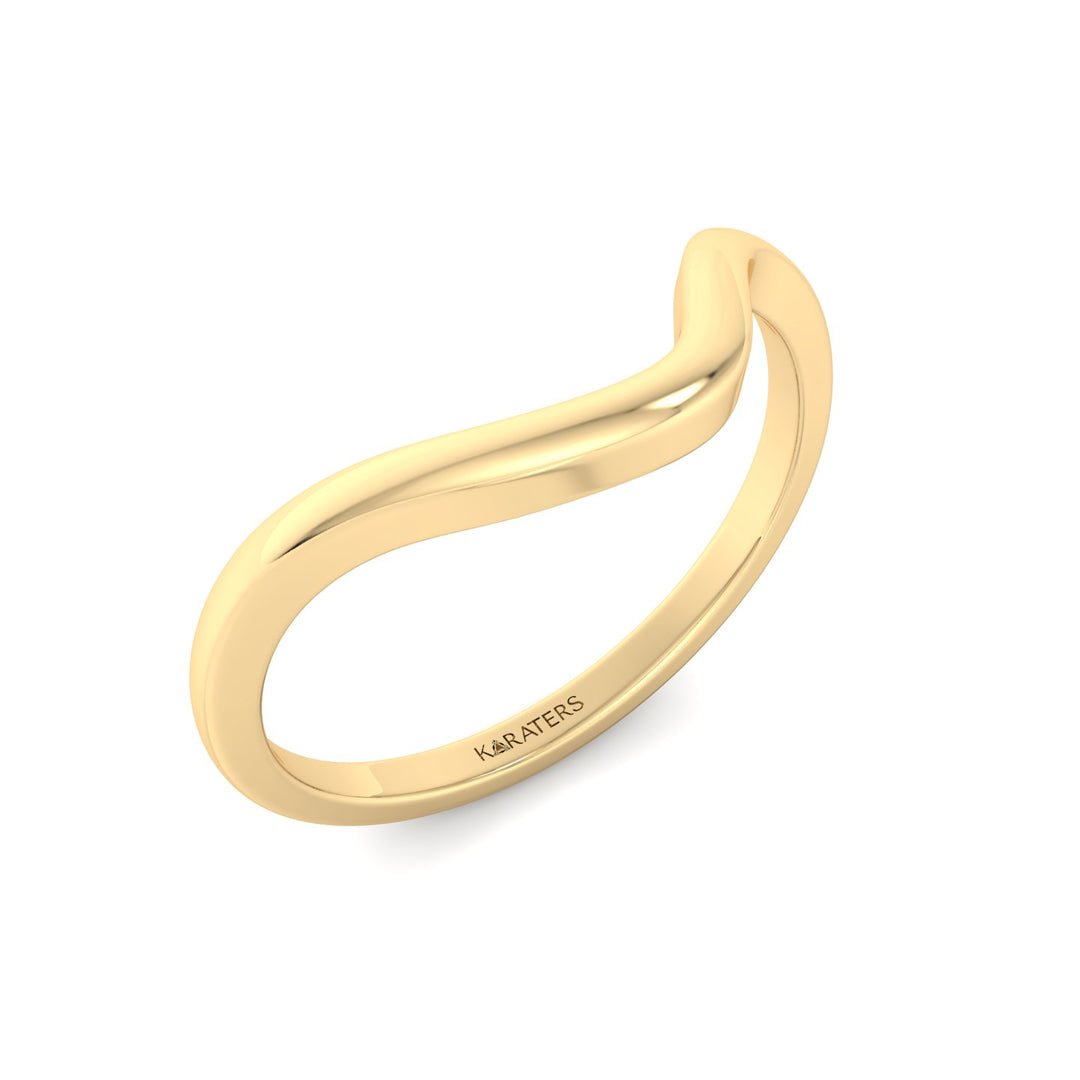 1.8mm Curve Solid Gold Band Ring Yellow Gold 18K