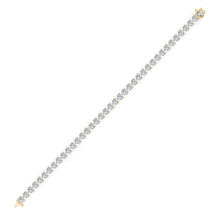 East to West Heart Shape Lab Grown Diamond Tennis Bracelet Yellow Gold