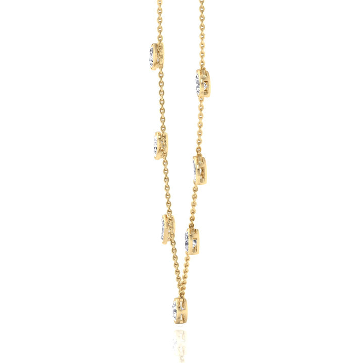 Multi Shape Bezel Set Lab Grown Diamond Necklace YG 4