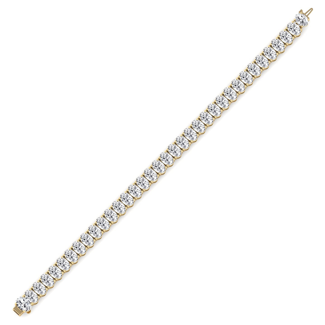 Oval Cut Lab-Grown Diamond Tennis Bracelet 14K Solid Gold