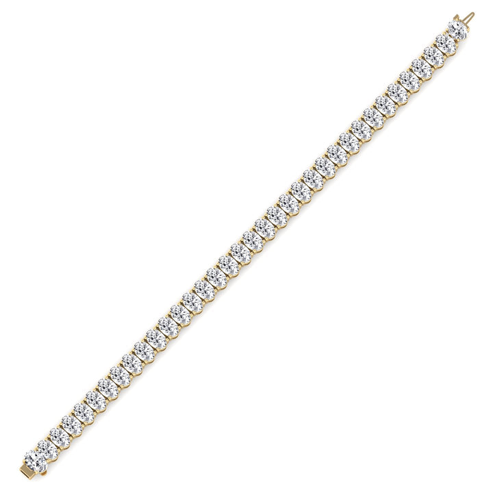 Oval Cut Lab-Grown Diamond Tennis Bracelet 14K Solid Gold