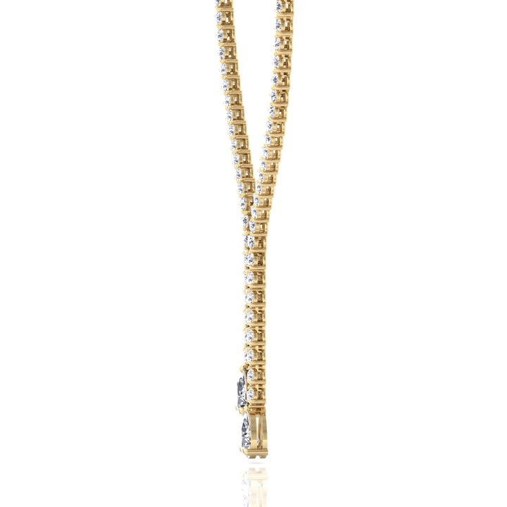 18CT T.W. Pear Shape Lab Grown Diamond Lariat Tennis Necklace Yellow Gold