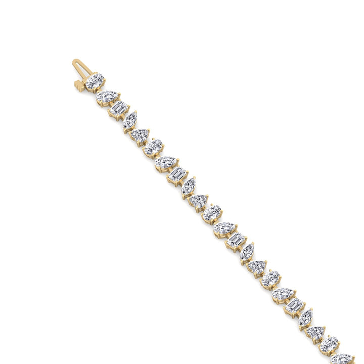 Multi Stone Lab Grown Diamond Tennis Bracelet Yellow Gold