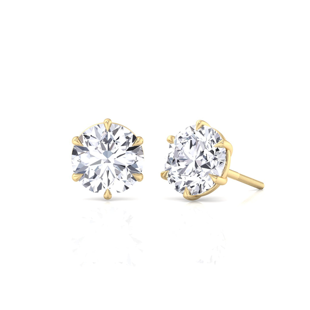 6-Prong Round Cut Lab Grown Diamond Studs