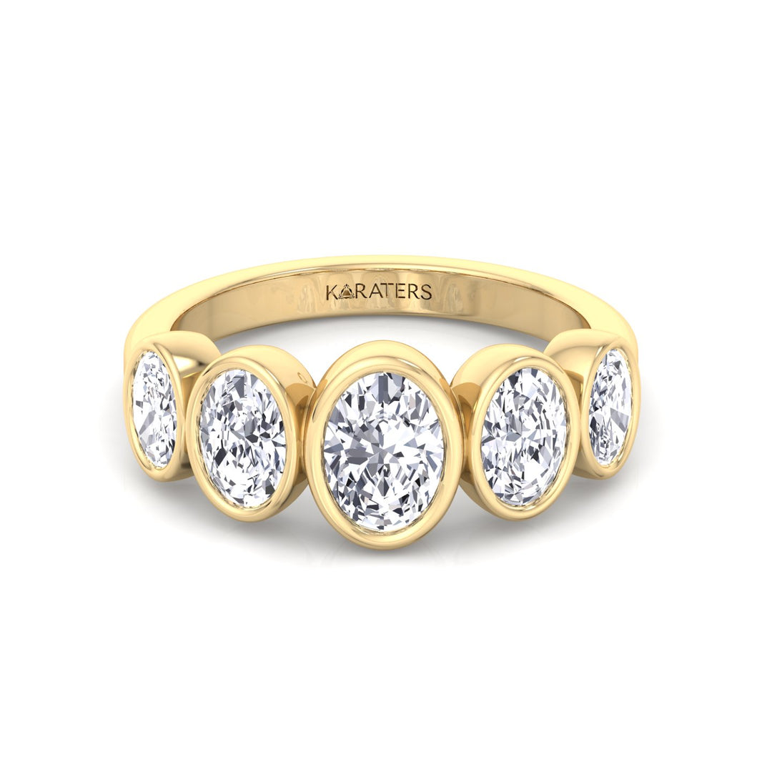 YG Oval Shape East To West Lab Grown Diamond Eternity Band 2