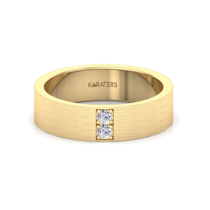 6mm Men's Lab-Grown Diamond Band Yellow Gold 14K