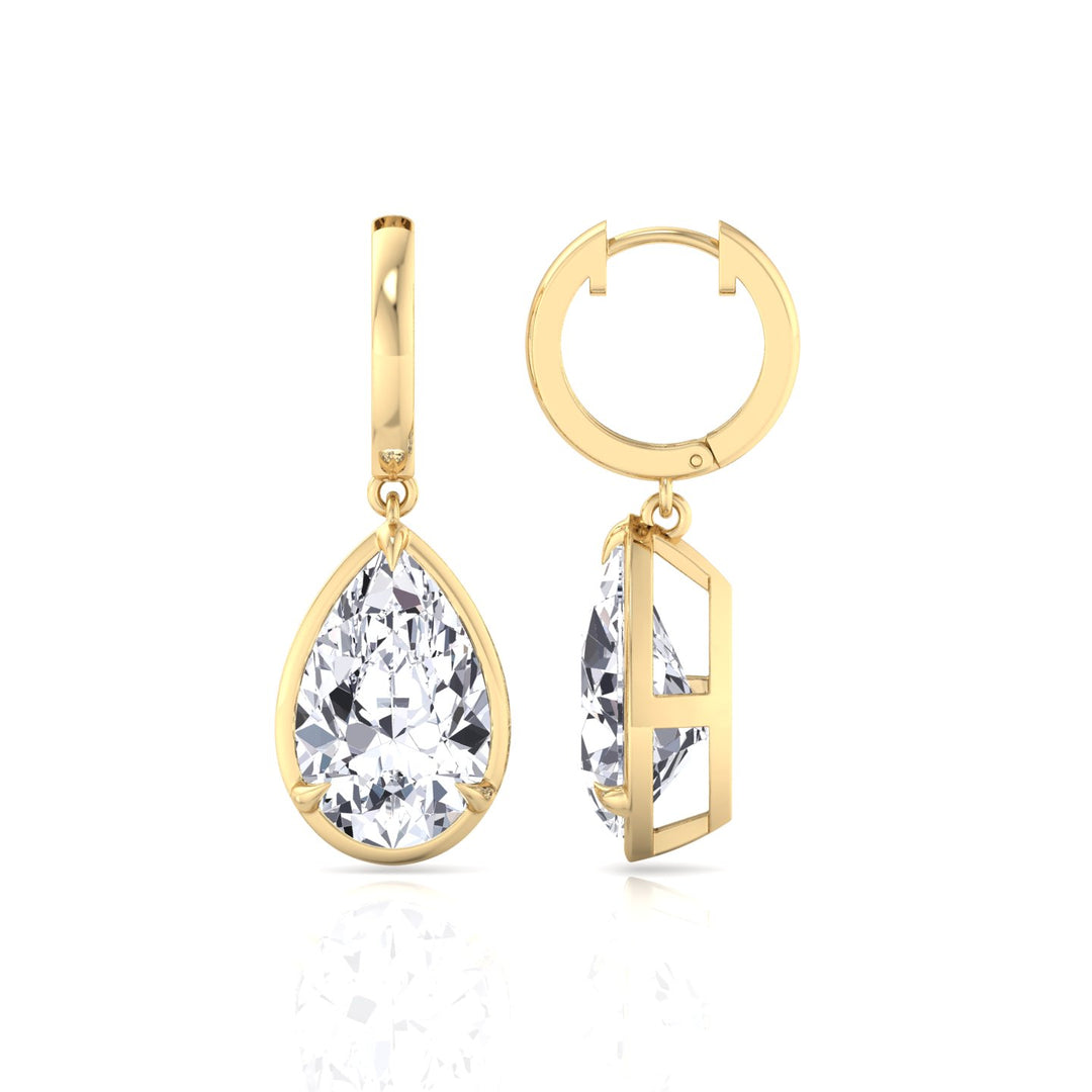 Pear Shape Lab Grown Diamond Drop Earrings YG 2