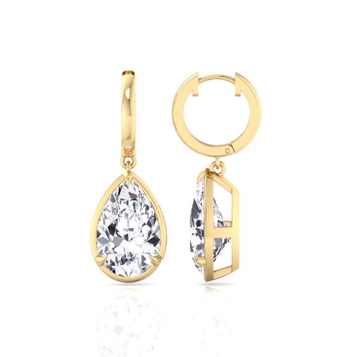 Pear Shape Lab Grown Diamond Drop Earrings YG 2