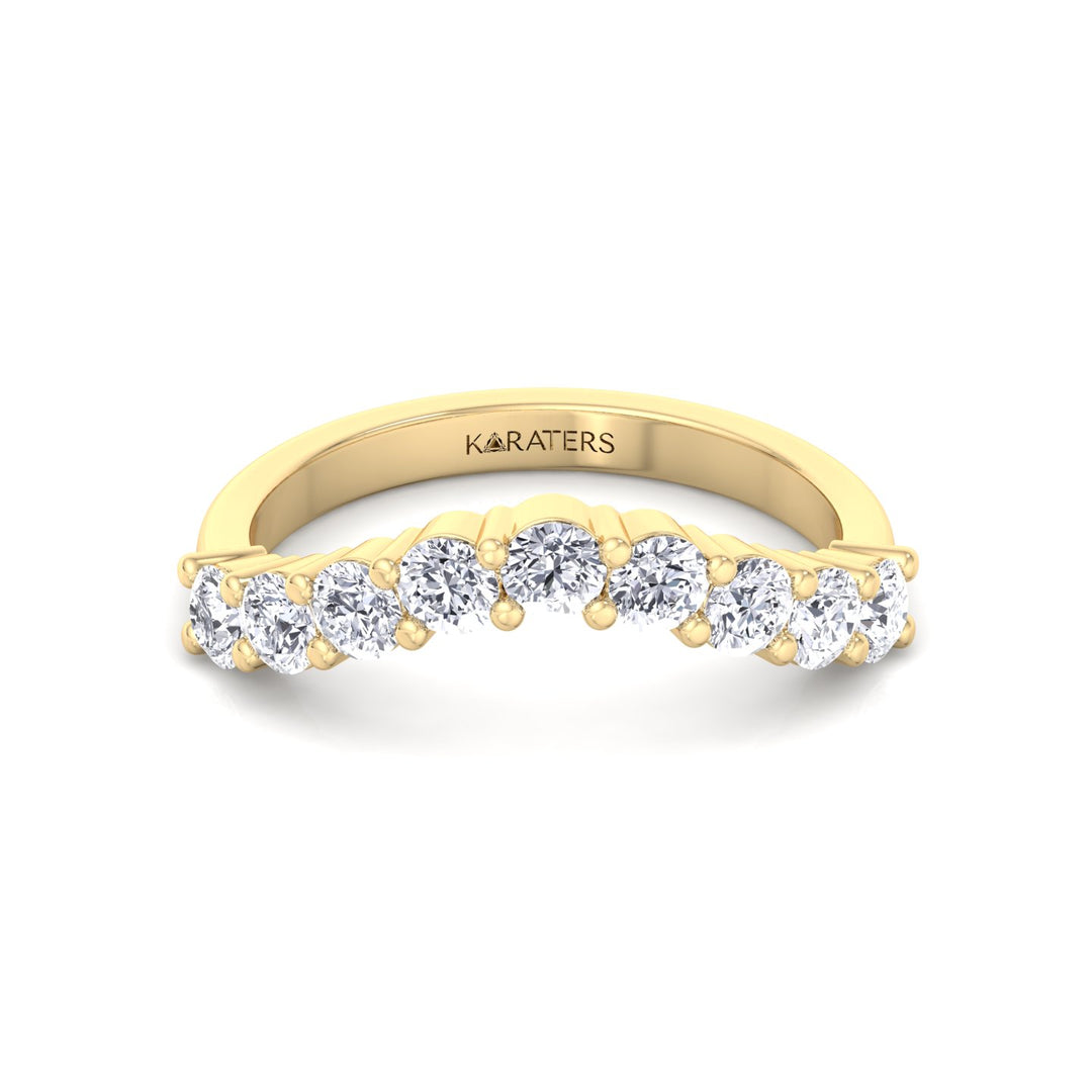 YG Round Cut Curved Lab Grown Diamond Eternity Band