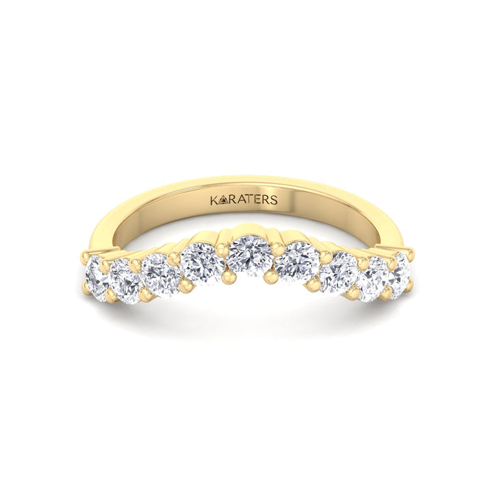 YG Round Cut Curved Lab Grown Diamond Eternity Band