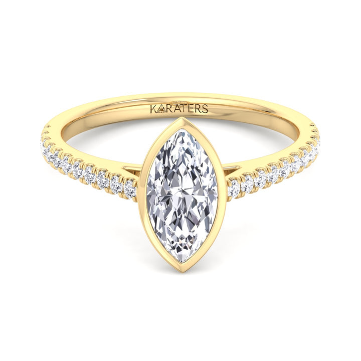 bezel-set-marquise-shape-lab-grown-diamond-engagement-ring-with-cathedral-style-pave-band-in-14k-solid-yellow-gold