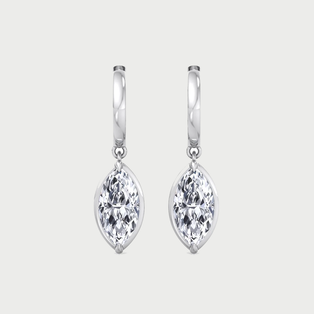 Marquise Shape Lab Grown Diamond Dangle Earrings