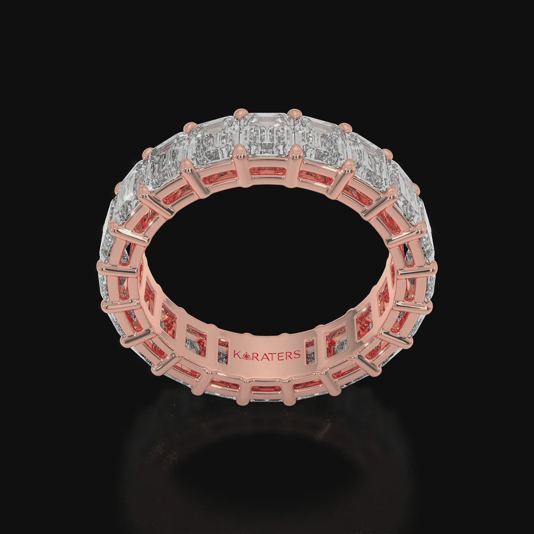 Emerald Cut Lab Grown Diamond Eternity Band