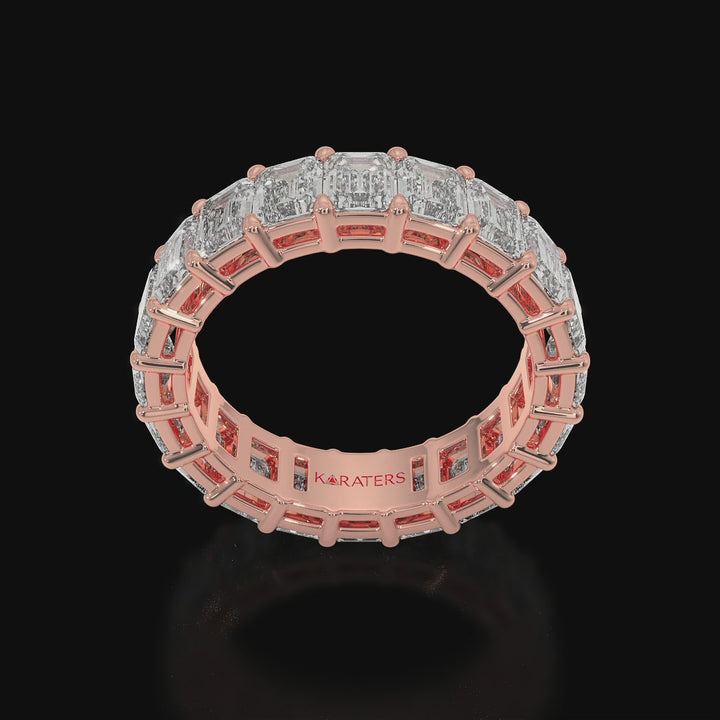 Emerald Cut Lab Grown Diamond Eternity Band