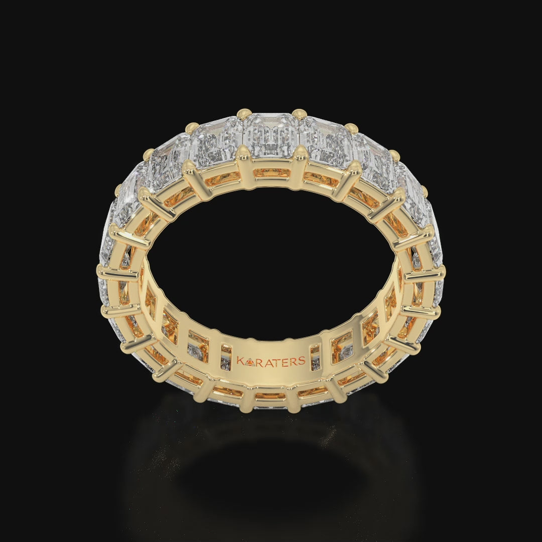 Emerald Cut Lab Grown Diamond Eternity Band