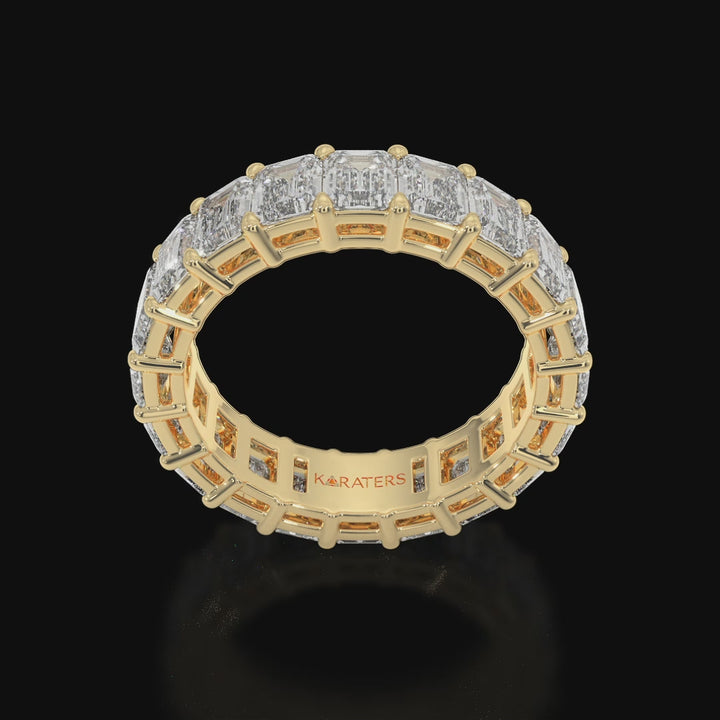 Emerald Cut Lab Grown Diamond Eternity Band