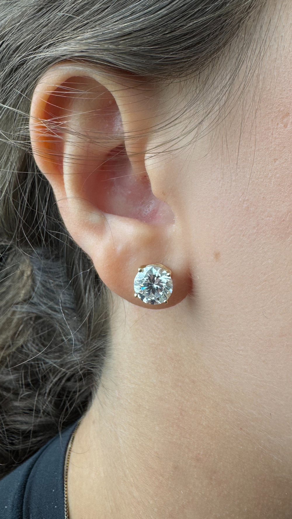 Yellow Round Cut  Lab-Grown Diamond Studs