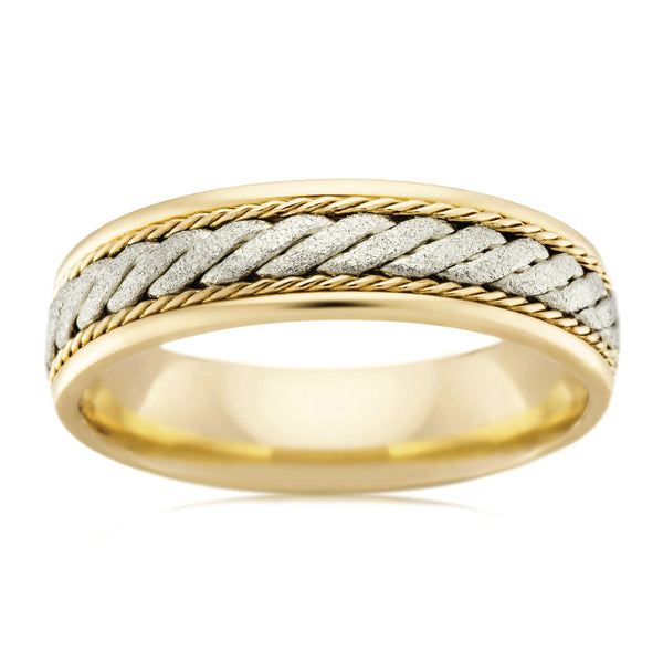 Men's Twisted Rope Style Solid Gold Band  YG 2