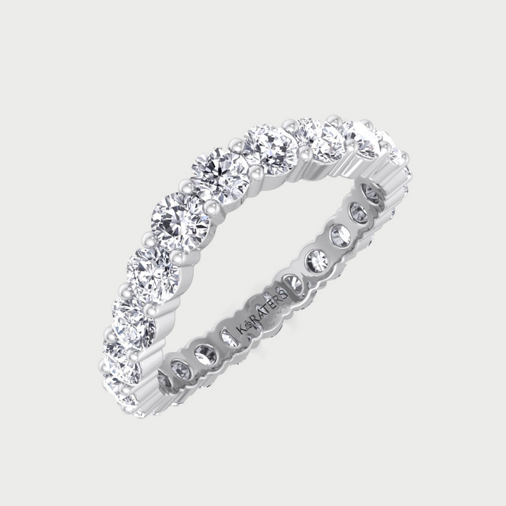 Round Shape Lab Grown Diamond Curved Eternity Band