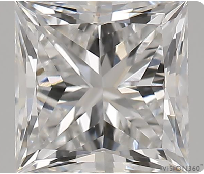 0.50 CT Princess Cut Certified Lab-Grown Diamond F, VVS2