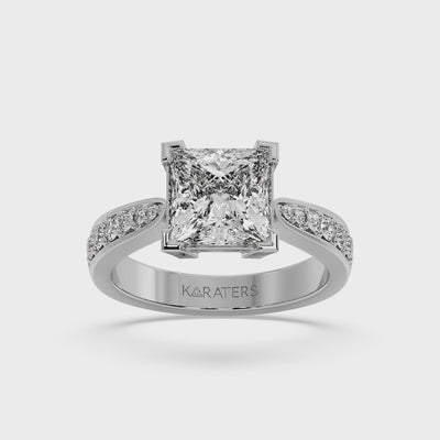 Calgary - Princess Cut Lab-Grown Diamond Engagement Ring with SideStones Channel Setting