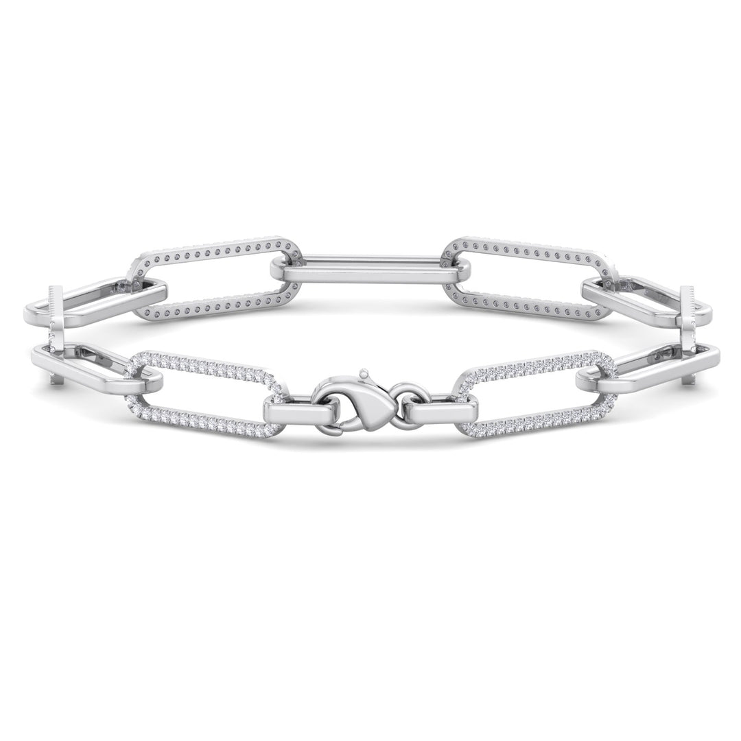 1.6 Carat Lab- Grown Diamond Paperclip Link Bracelet, Clasp