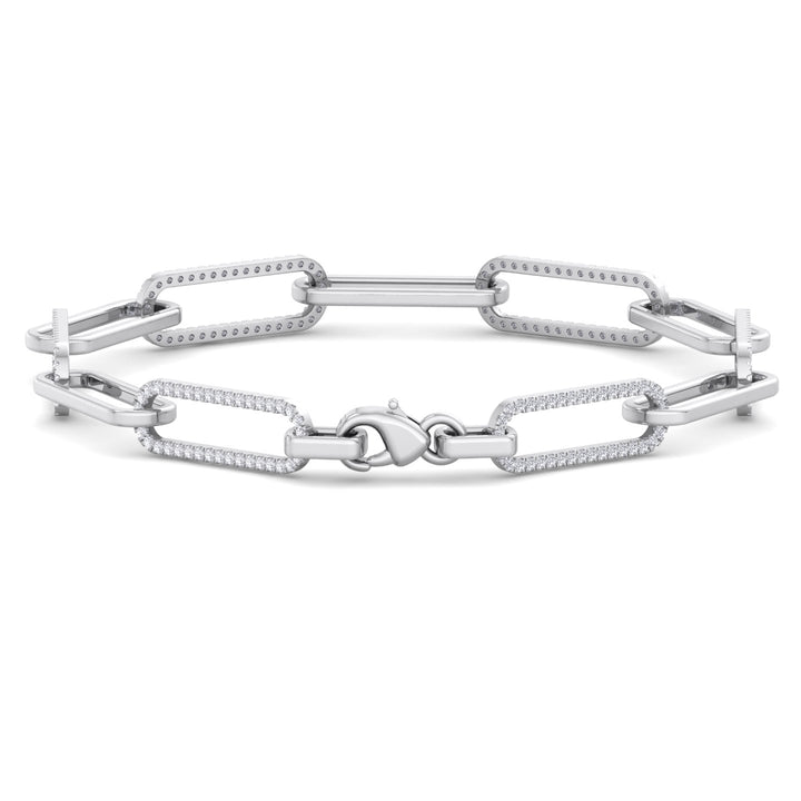 1.6 Carat Lab- Grown Diamond Paperclip Link Bracelet, Clasp