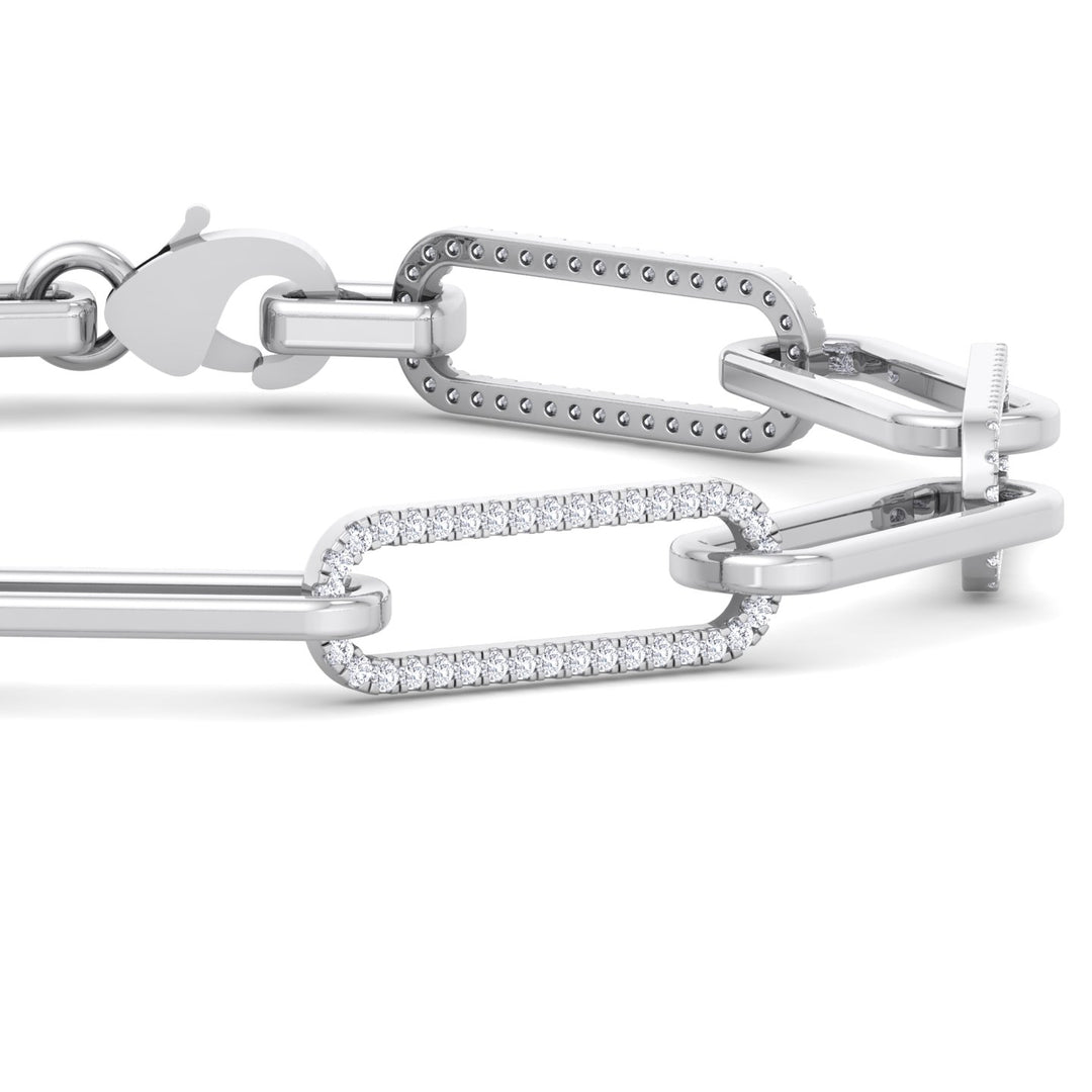1.6 Carat Lab- Grown Diamond Paperclip Link Bracelet, Close Up