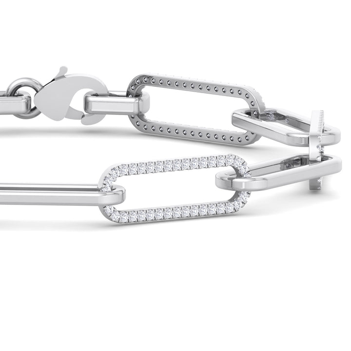 1.6 Carat Lab- Grown Diamond Paperclip Link Bracelet, Close Up