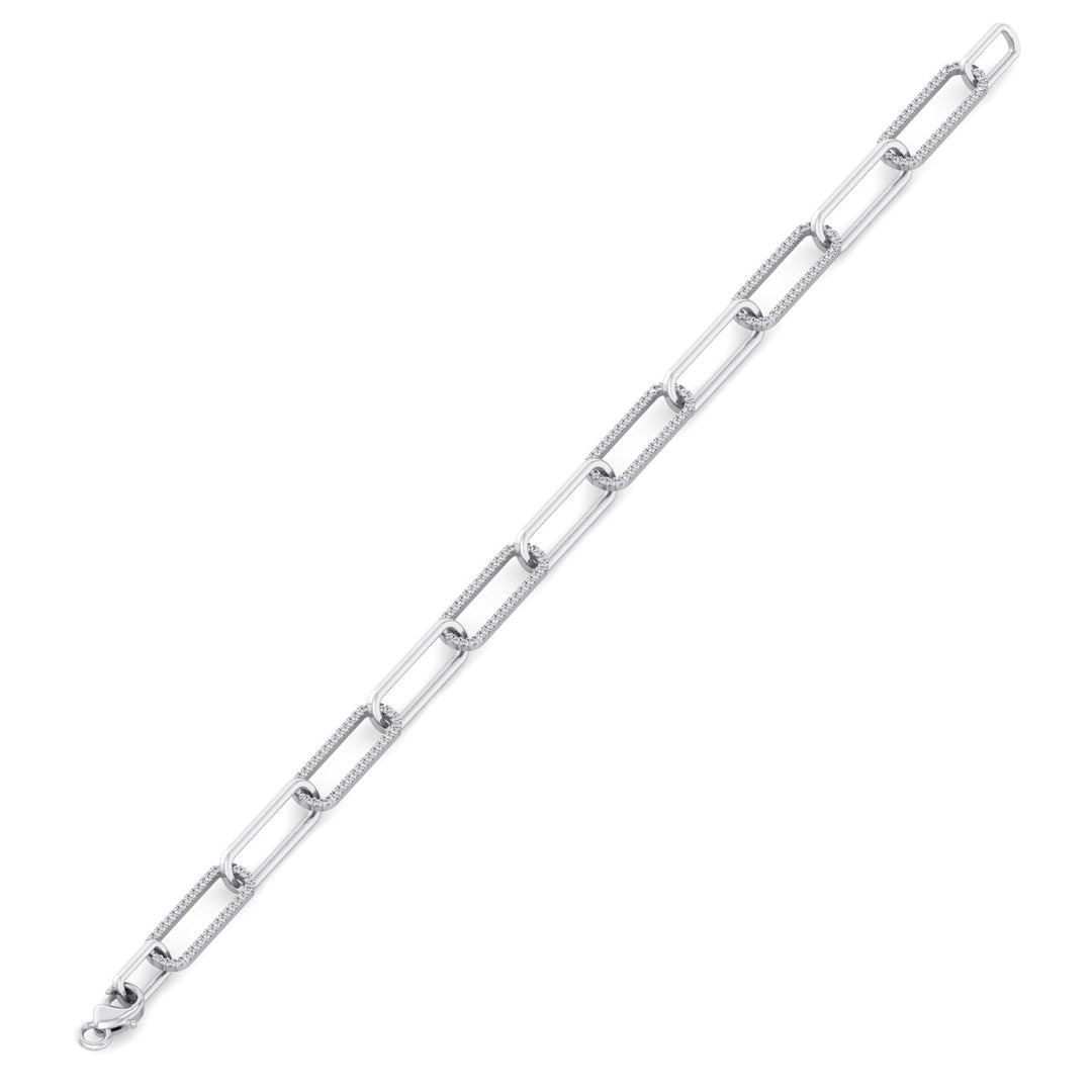 1.6 Carat Lab- Grown Diamond Paperclip Link Bracelet, Extended