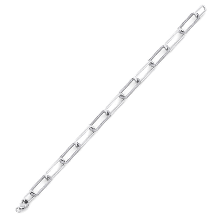 1.6 Carat Lab- Grown Diamond Paperclip Link Bracelet, Extended