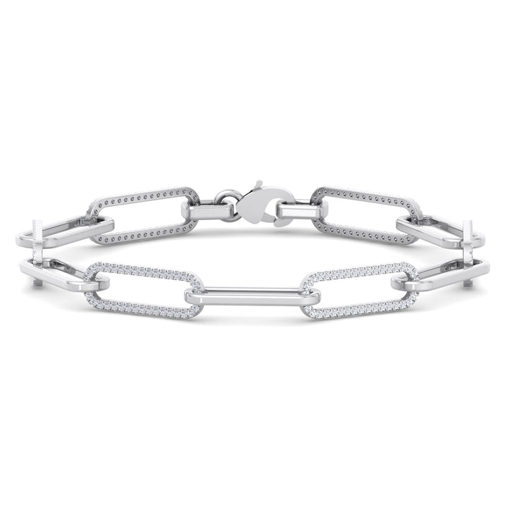 1.6 Carat Lab- Grown Diamond Paperclip Link Bracelet, Front