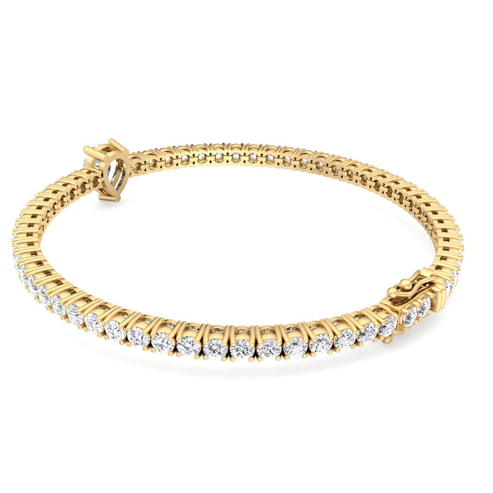 10Ct Pear Single Station Lab Diamond Tennis Bracelet Yellow Clasp