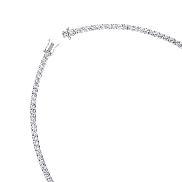 (12CT T.W.) Single Stone Ruby Lab Diamond Tennis Necklace White Clasp 