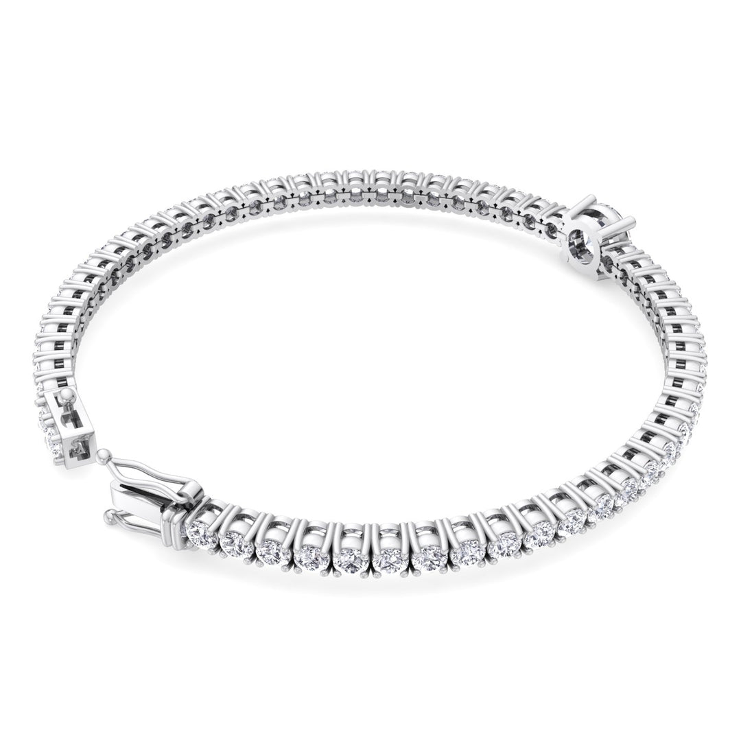 10Ct Round Cut Single Station Lab-Grown Diamond Tennis Bracelet 18K Solid Gold