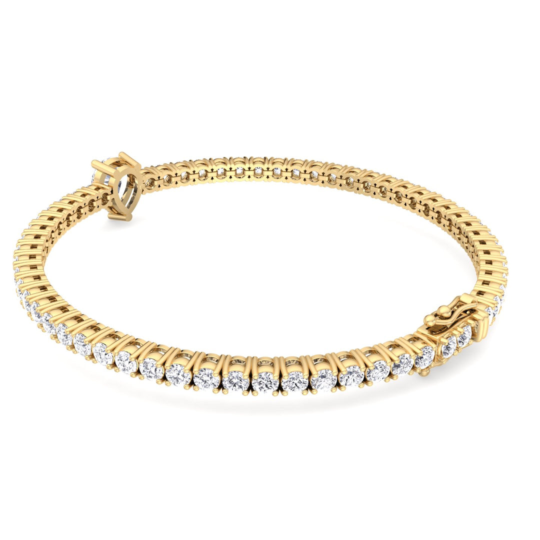 10Ct Pear Shape Single Station Lab-Grown Diamond Tennis Bracelet 18K Solid Gold