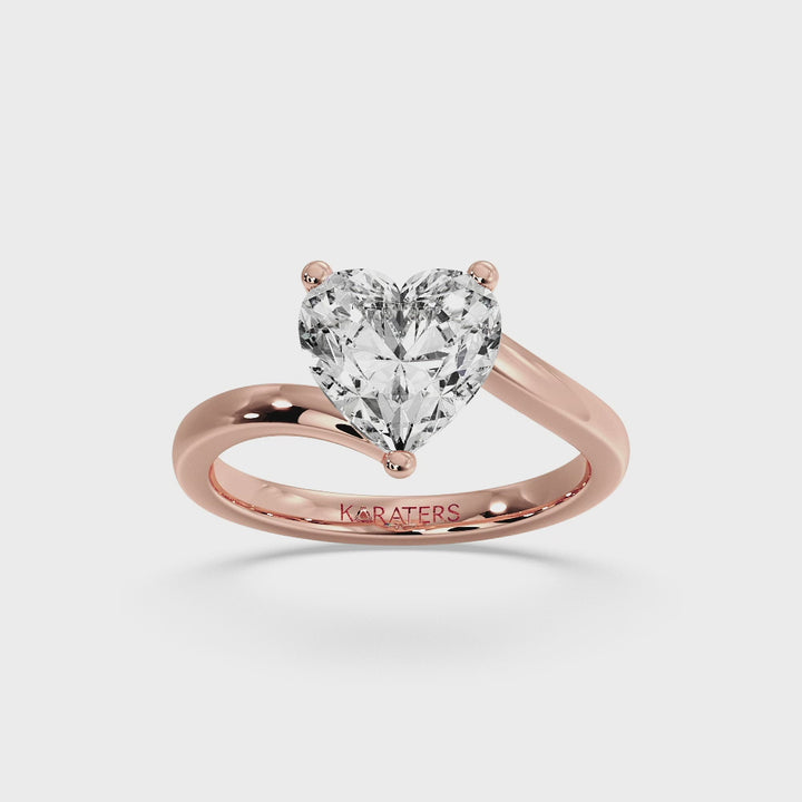 Hydrangea - Heart Shaped Cut Solitaire Lab Grown Diamond Engagement Ring