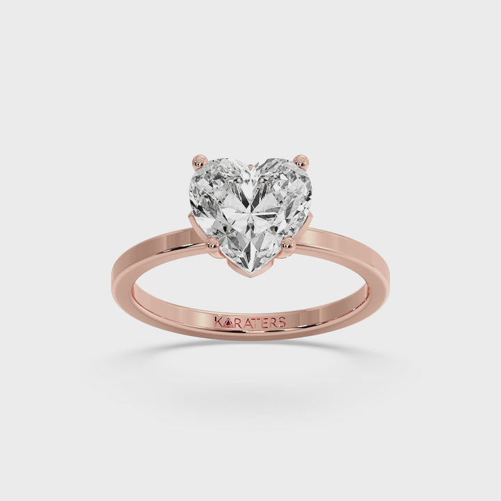 Orchid - Heart Shaped Cut Solitaire Lab Grown Diamond Engagement Ring