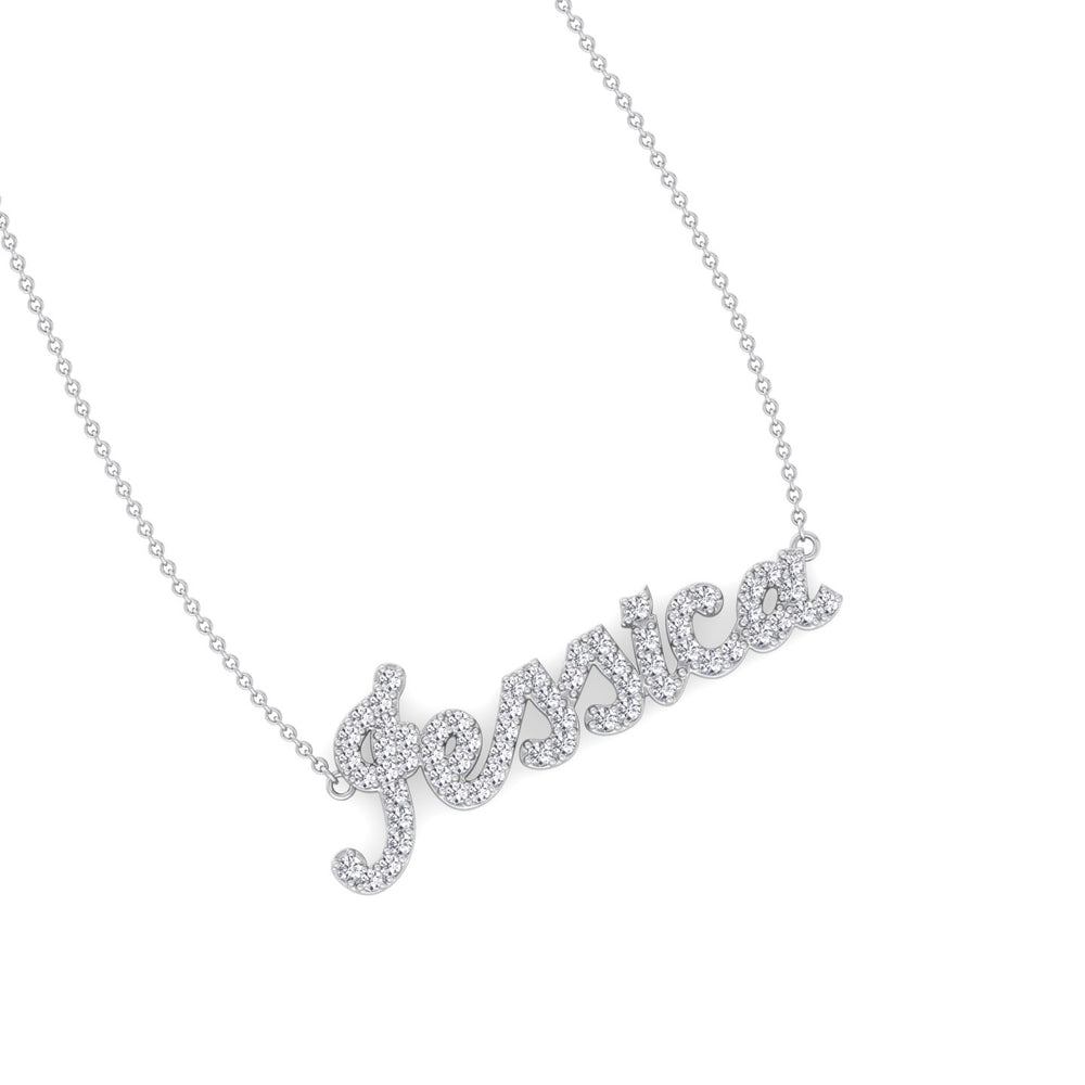 3/4CT T.W. Custom Lab Diamond Name Pendant Necklace