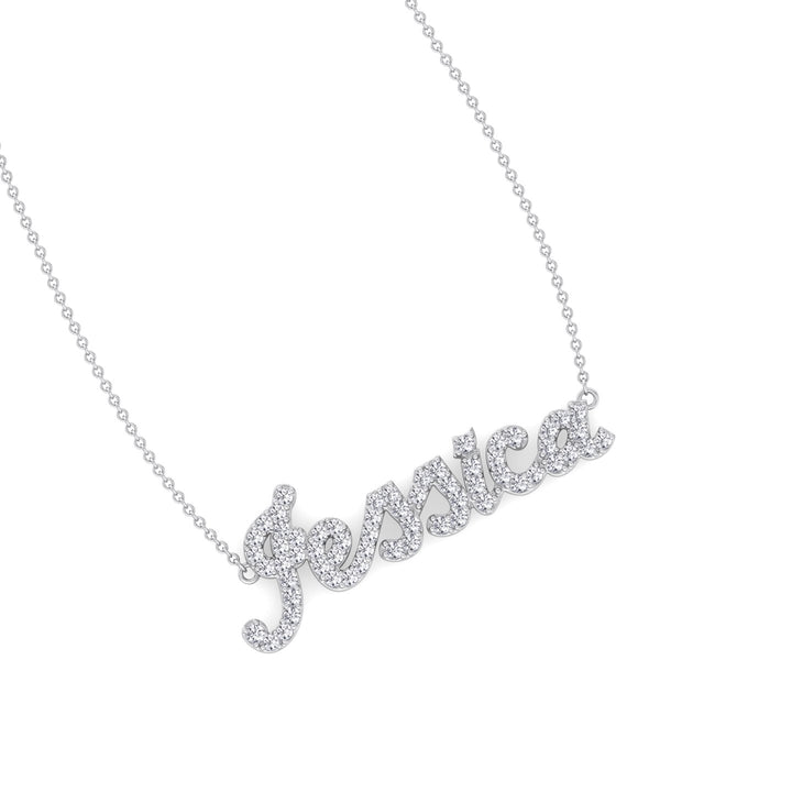 3/4CT T.W. Custom Lab Diamond Name Pendant Necklace