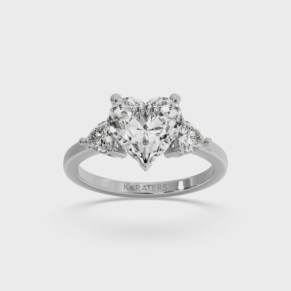 Daisy - Heart Shaped Cut Halo Solitaire Lab Grown Diamond Engagement Ring