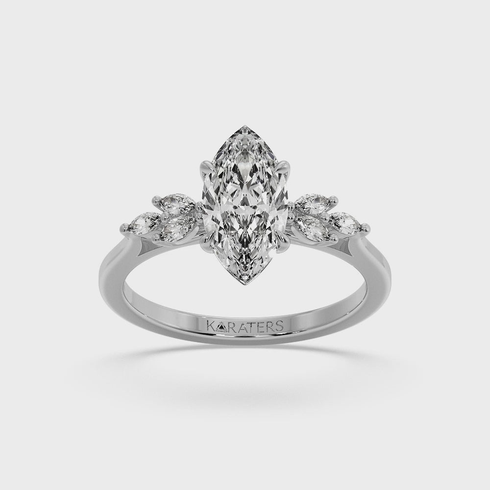 marquise-cut-solitaire-lab-grown-diamond-engagement-ring-marquise-triple-sidestones-solid-white-gold