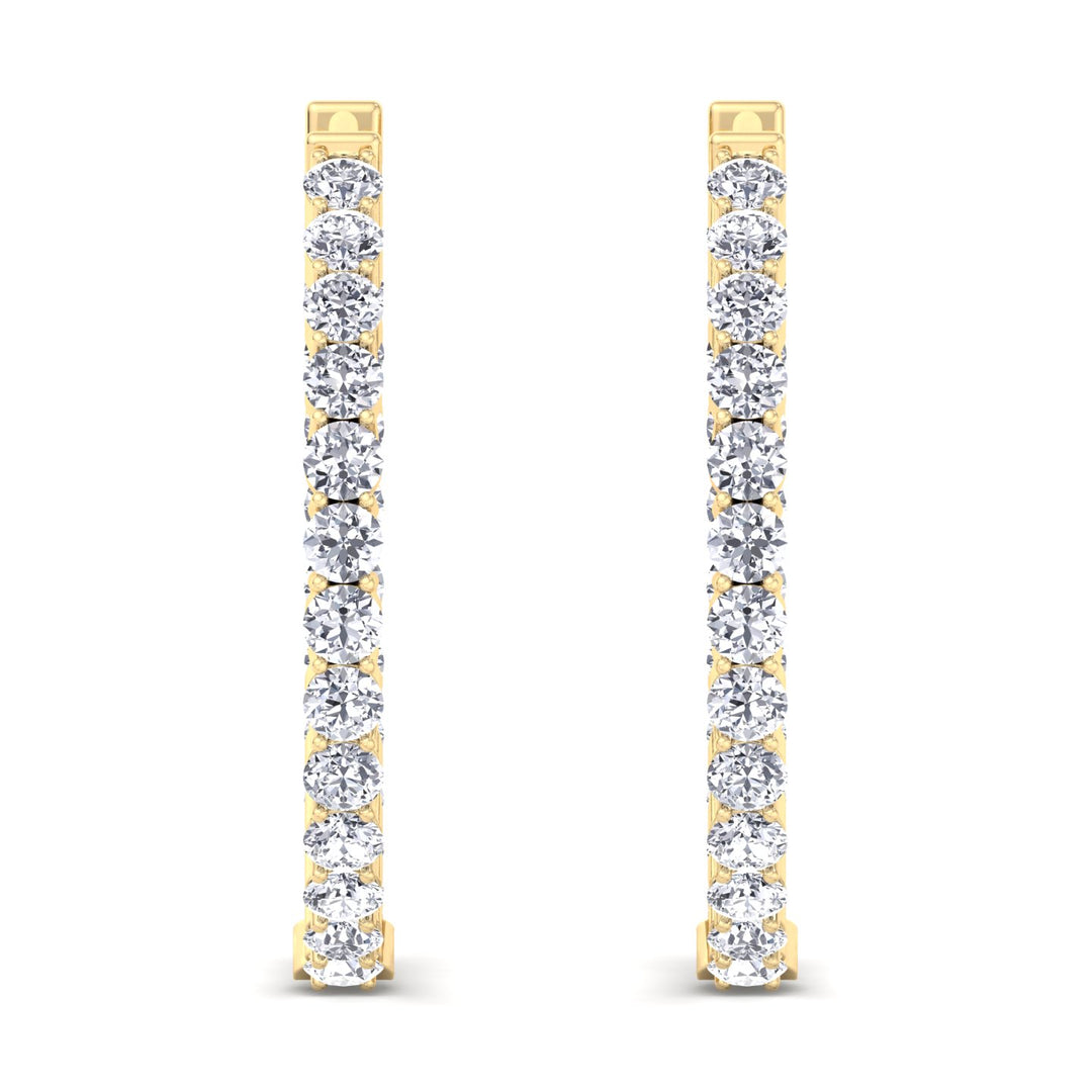 5 Carat Inside Out Lab Diamond Hoops