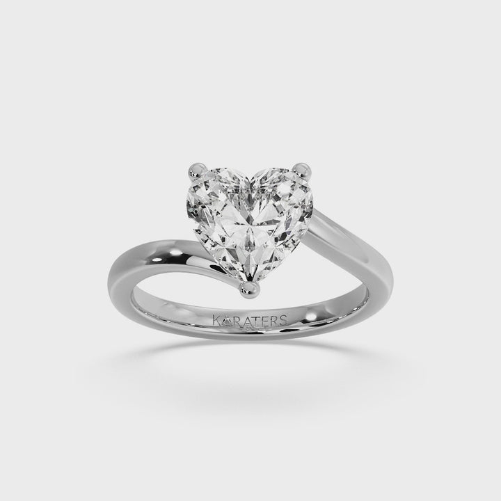 Hydrangea - Heart Shaped Cut Solitaire Lab Grown Diamond Engagement Ring