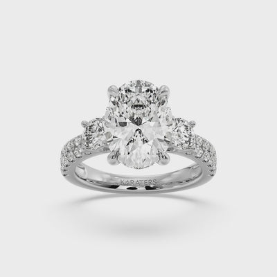 Perza - Double Row Round & Oval Lab-Grown Diamond Engagement Ring