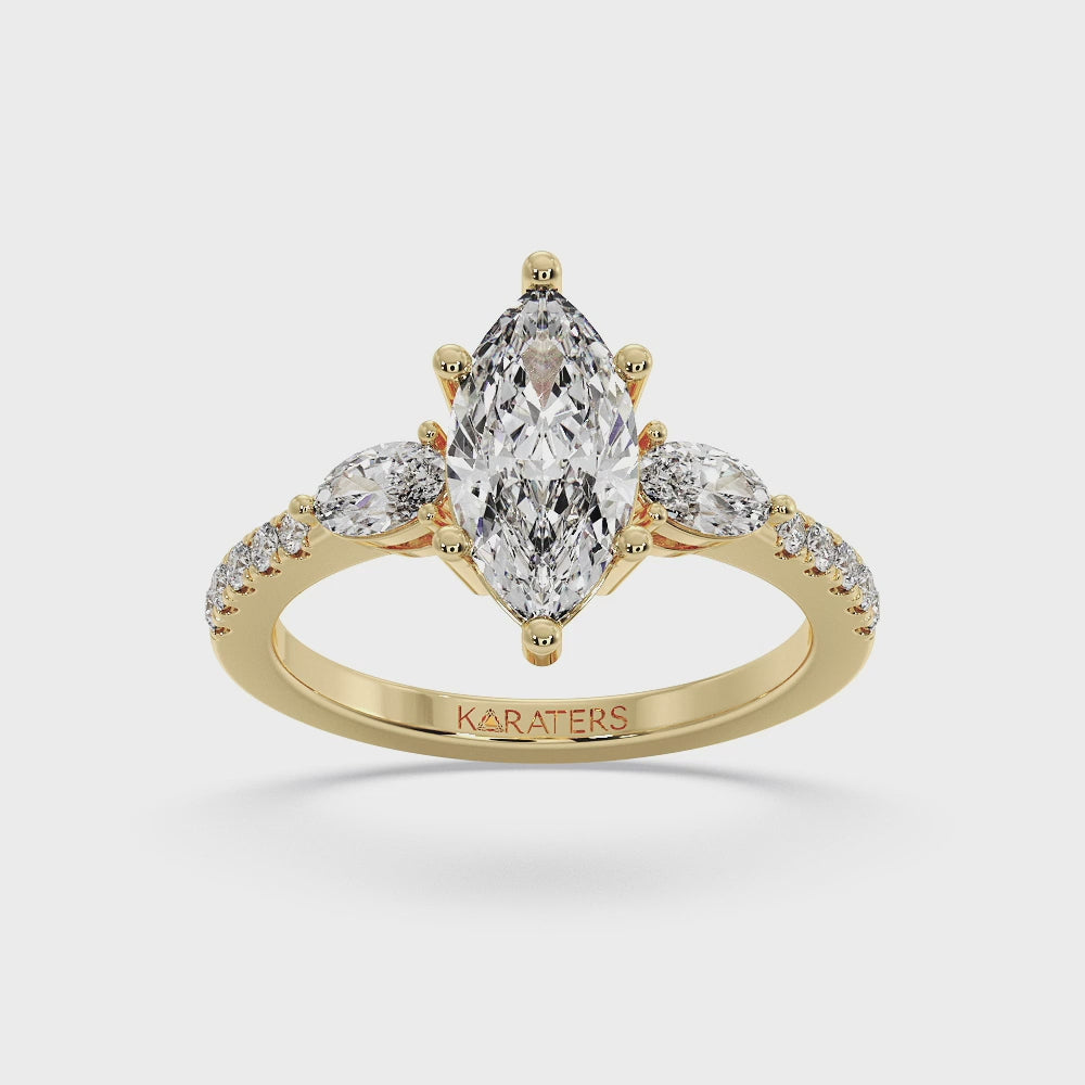 marquise-cut-lab-grown-diamond-engagement-ring-with-oval-pave-sidestones-solid-yellow-gold