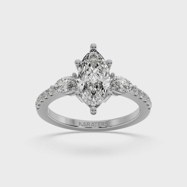 marquise-cut-lab-grown-diamond-engagement-ring-with-oval-pave-sidestones-solid-white-gold