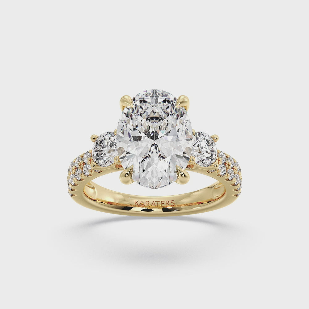 Perza - Double Row Round & Oval Lab-Grown Diamond Engagement Ring