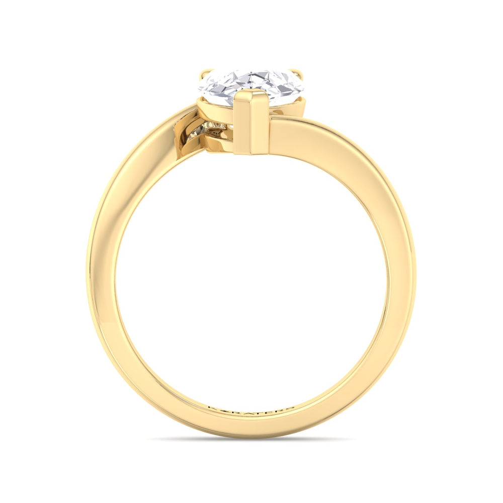 Amarilla-Pear Shaped Cut Lab Grown Yellow Gold Diamond Solitaire Engagement Ring
